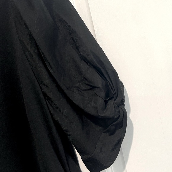 Sanctuary Puff-Sleeve Black Short Sleeve Top Blouse Mock Neck - Small - Picture 3 of 7